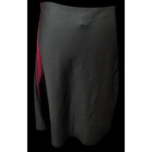 Gothic Burgundy Accent Stripe Midi Skirt by Pianura Studio Roma